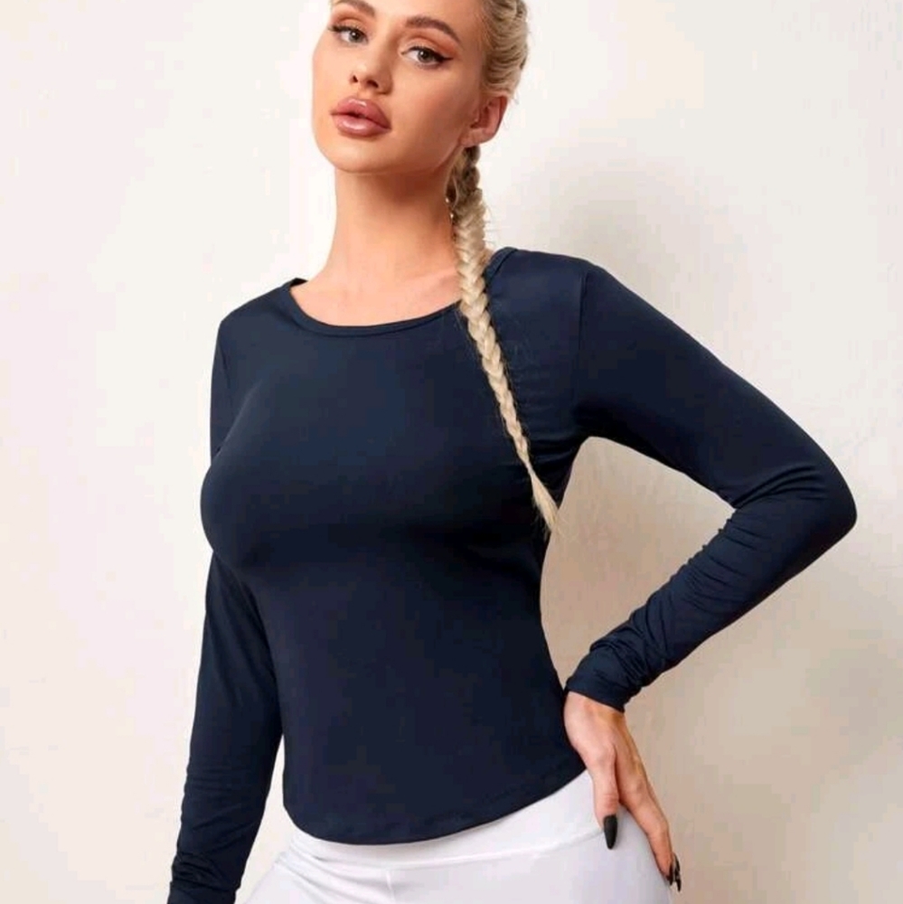 Mesh Crisscross Back Shirt nwot - Picture 3 of 5